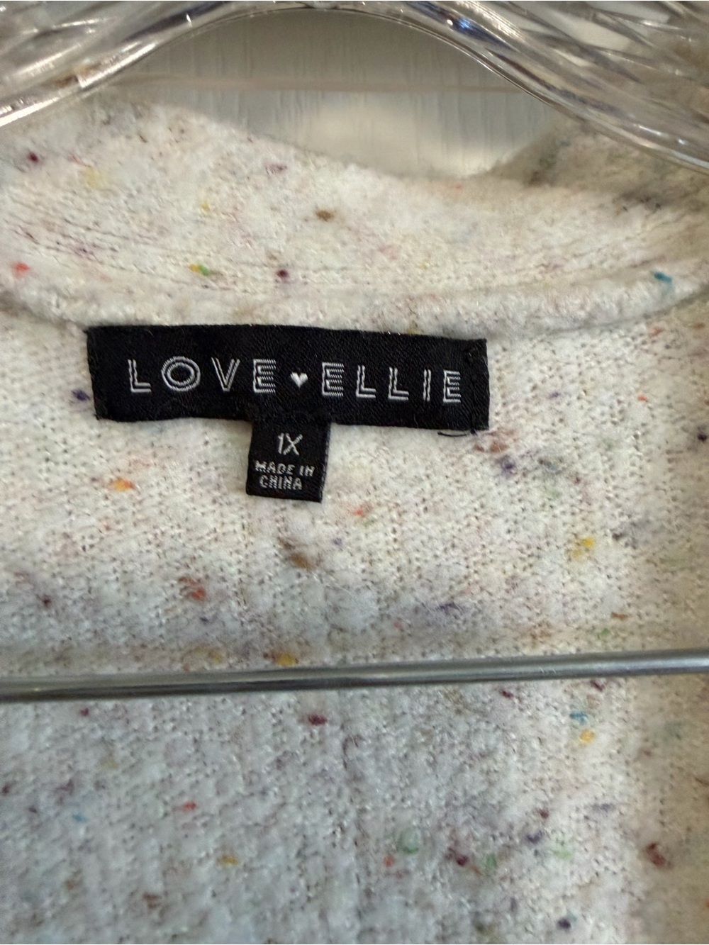 Love+Lily Cream Speckled Open-Front Pocket Cardigan - Picture 2 of 3